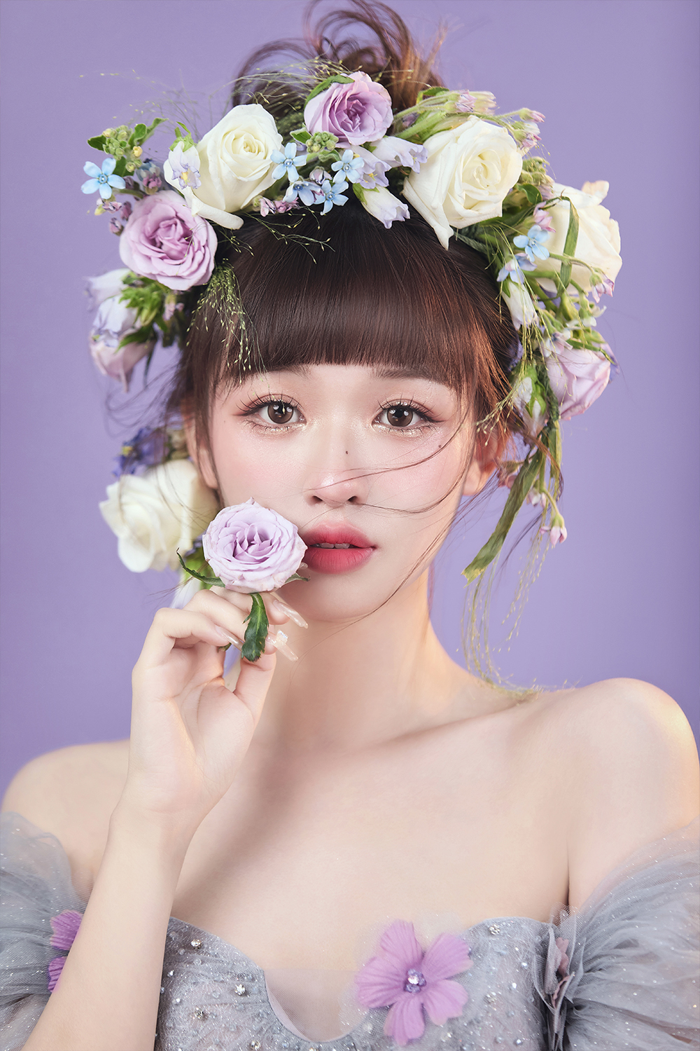 元?dú)馍职胂臅r(shí)光，氛圍感森系鮮花抽絲美妝