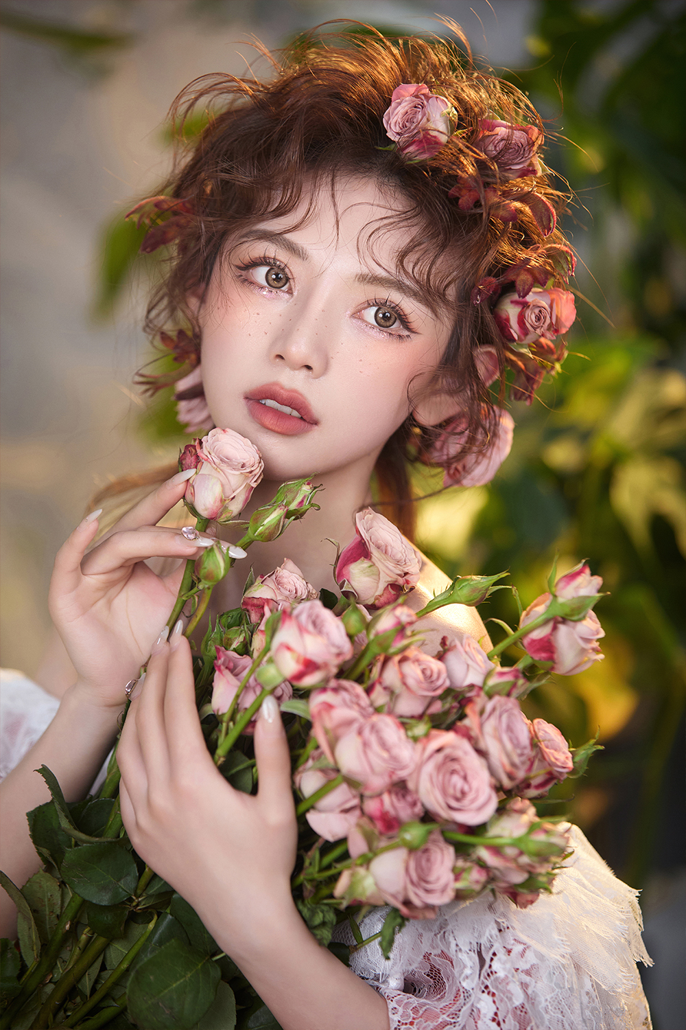 花漾編發(fā)&干枯玫瑰森系鮮花仙女風